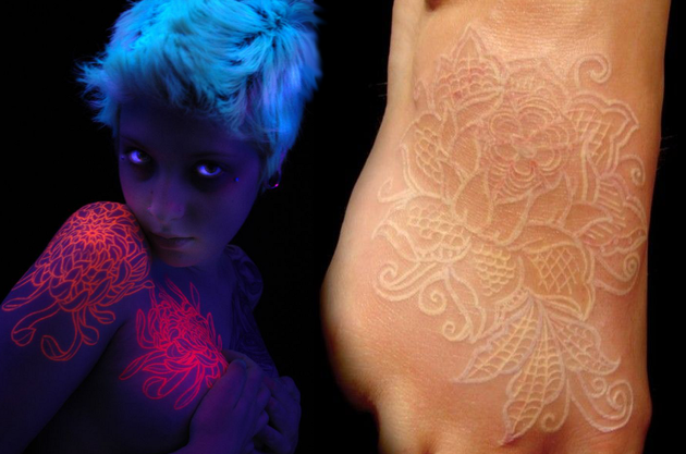 White ink tattoo design, idea 14