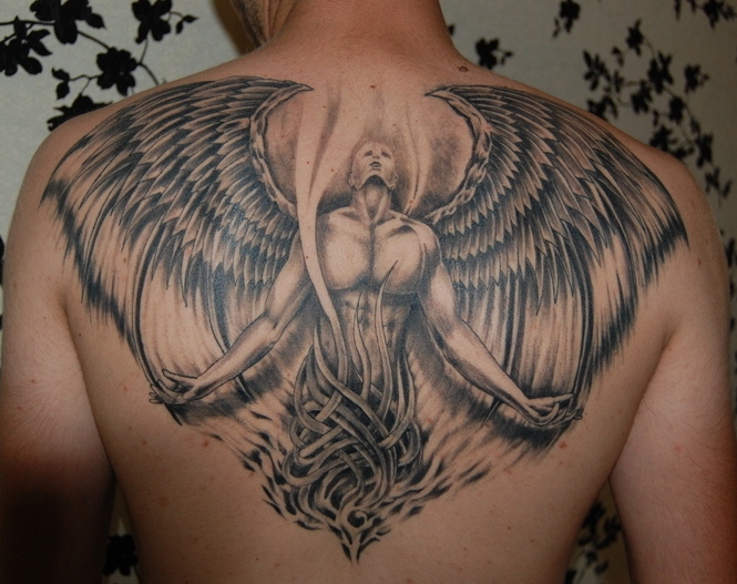 Breathtaking angel tattoos design, idea 4