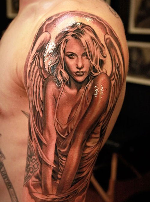 Breathtaking angel tattoos design, idea 3