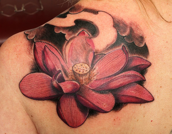 Awesome lotus flower tattoo design, idea 15