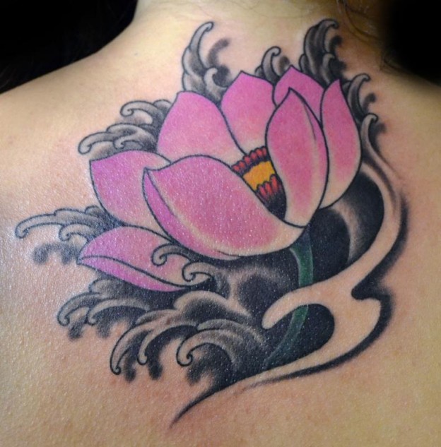Awesome lotus flower tattoo design, idea 14