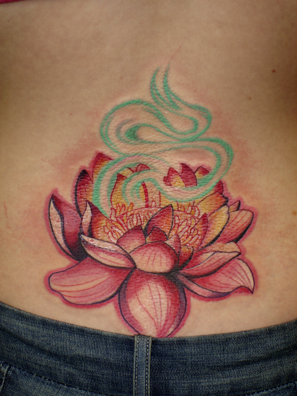 Awesome lotus flower tattoo design, idea 33