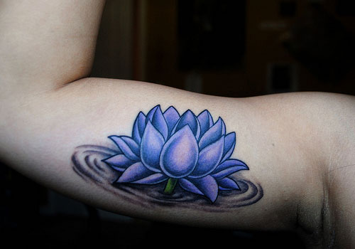 Awesome lotus flower tattoo design, idea 16