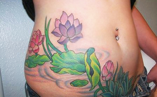 Awesome lotus flower tattoo design, idea 28