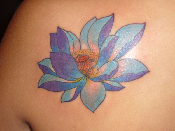 Awesome lotus flower tattoo design, idea 19