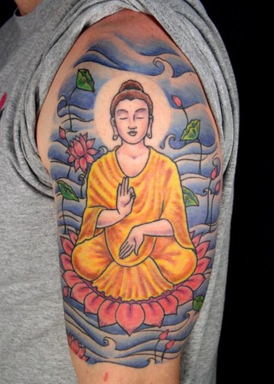 Spiritual buddhist tattoo design, idea 16
