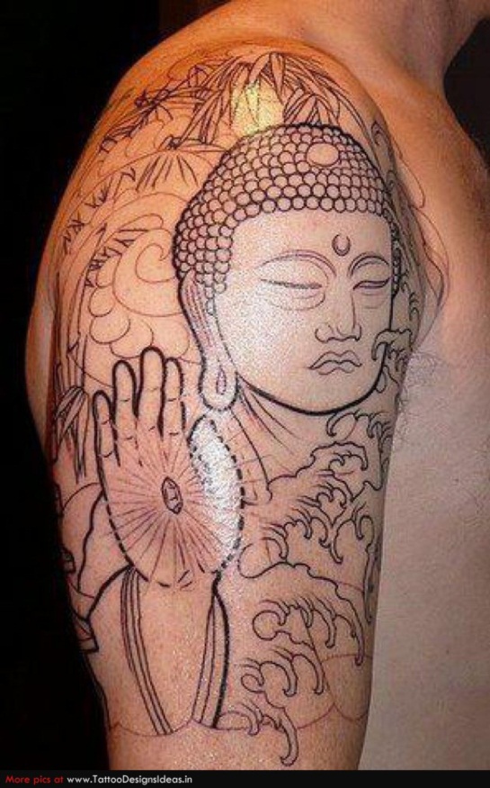 Spiritual buddhist tattoo design, idea 4