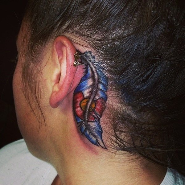 Behind the ear tattoos design, idea 47