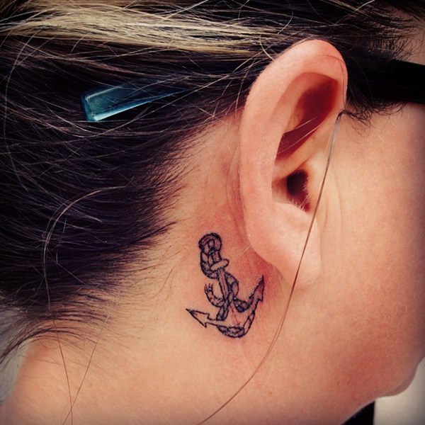 Behind the ear tattoos design, idea 48