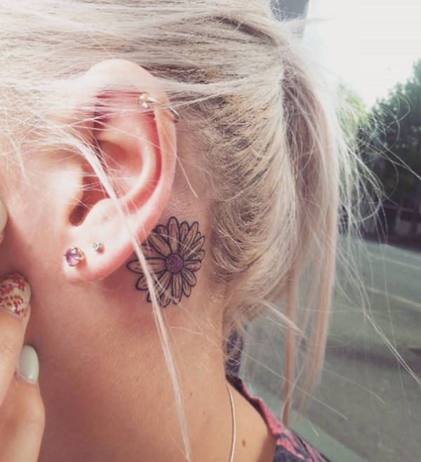 Behind the ear tattoos design, idea 50