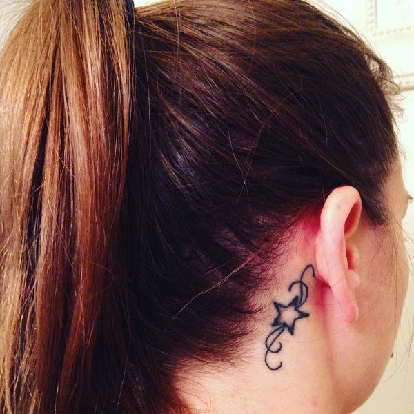 Behind the ear tattoos design, idea 69