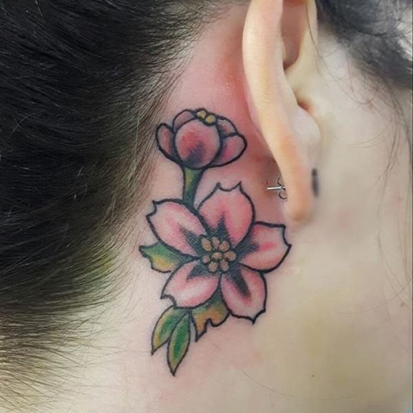 Behind the ear tattoos design, idea 75