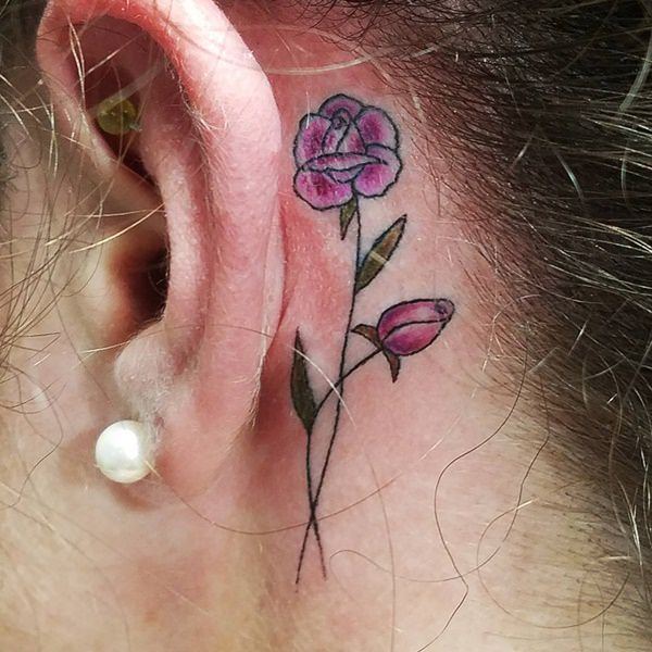Behind the ear tattoos design, idea 76