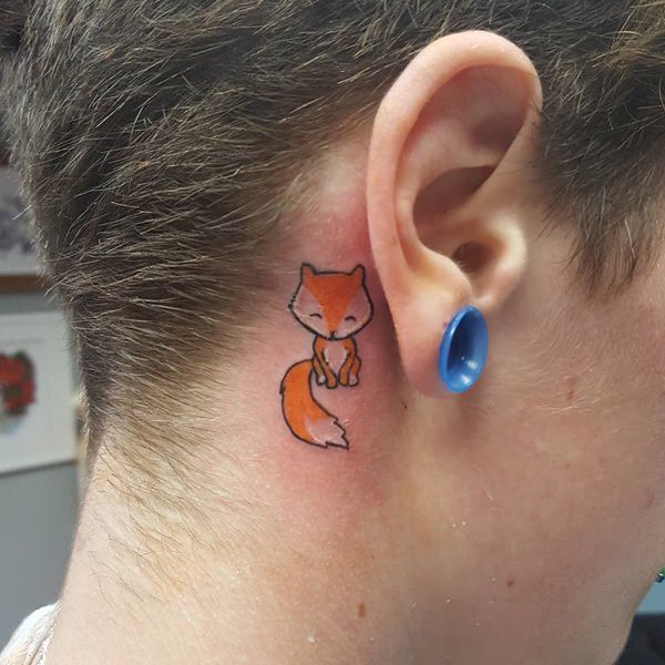 Behind the ear tattoos design, idea 77