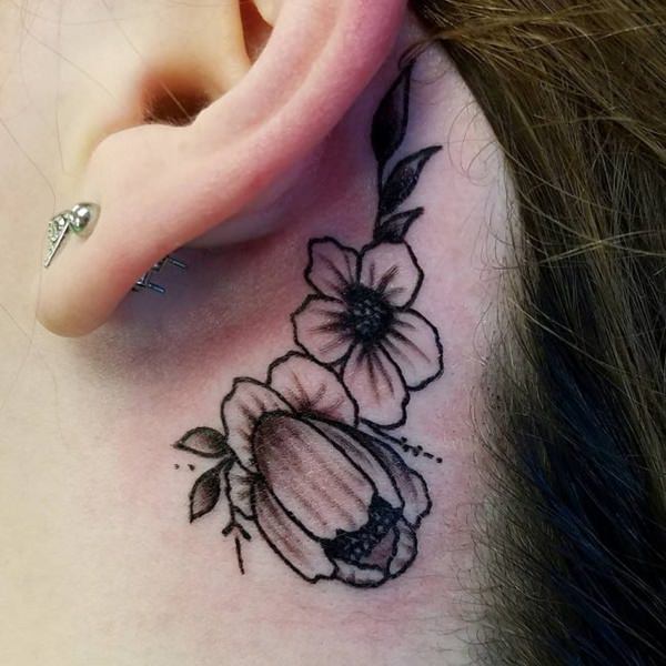 Behind the ear tattoos design, idea 78