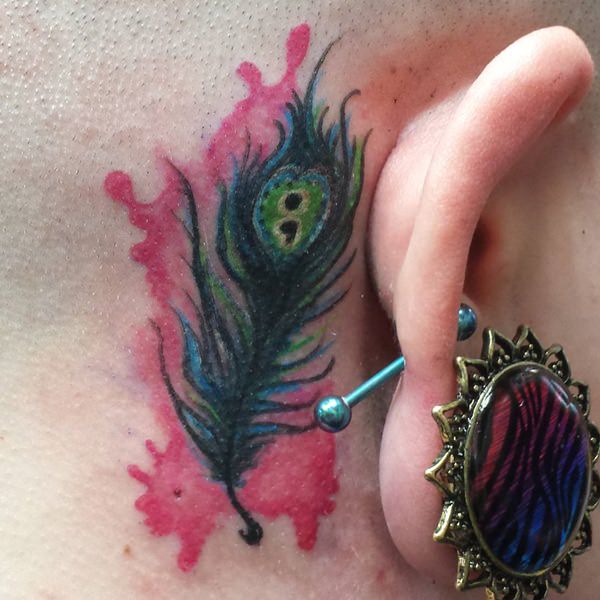 Behind the ear tattoos design, idea 79