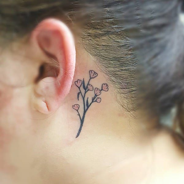 Behind the ear tattoos design, idea 33