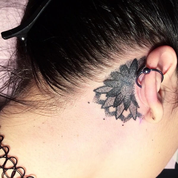 Behind the ear tattoos design, idea 34