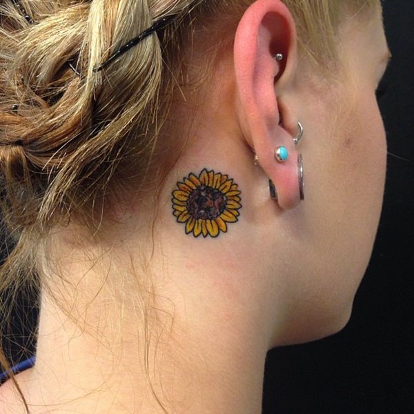 Behind the ear tattoos design, idea 40