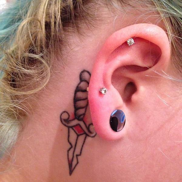 Behind the ear tattoos design, idea 44