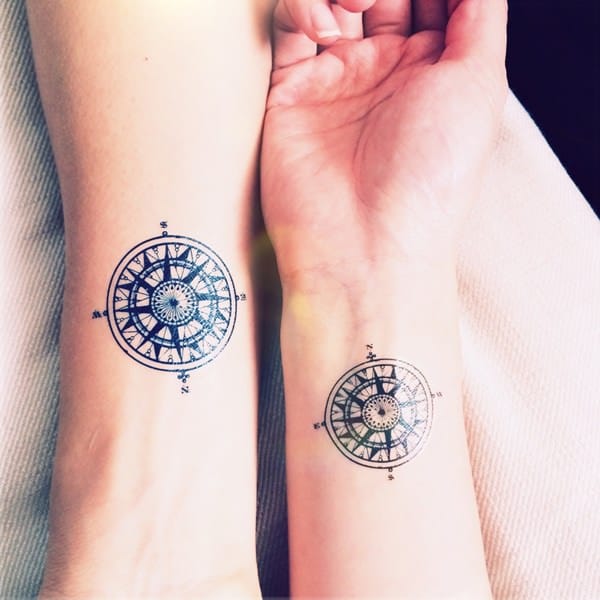 Amazing compass tattoo design, idea 68
