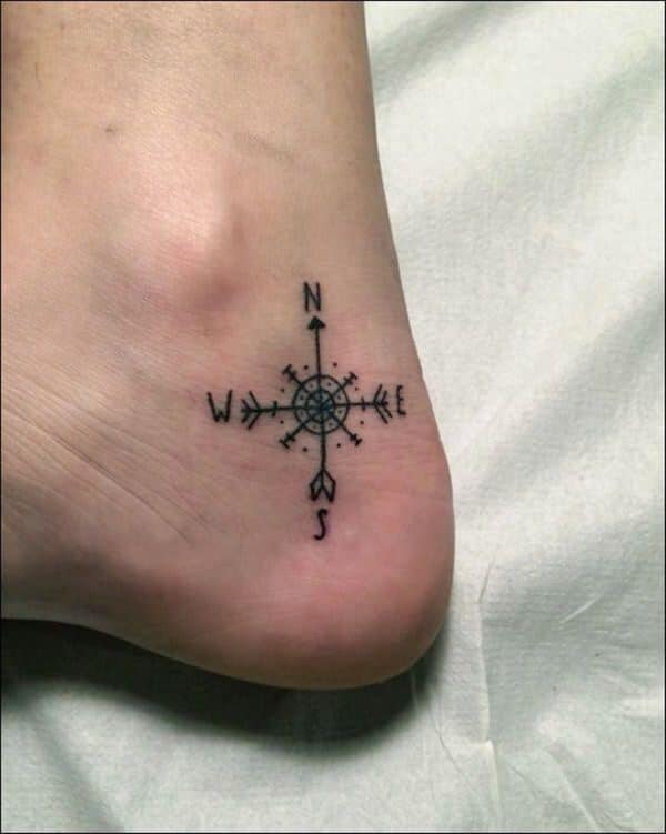 Amazing compass tattoo design, idea 75