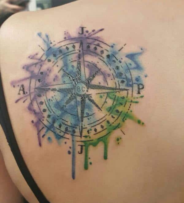 Amazing compass tattoo design, idea 81