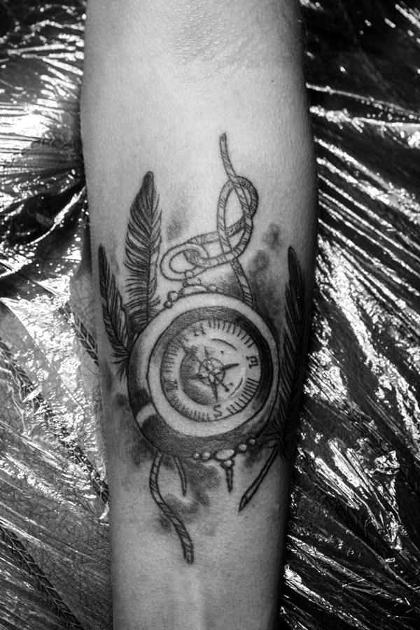 Amazing compass tattoo design, idea 84