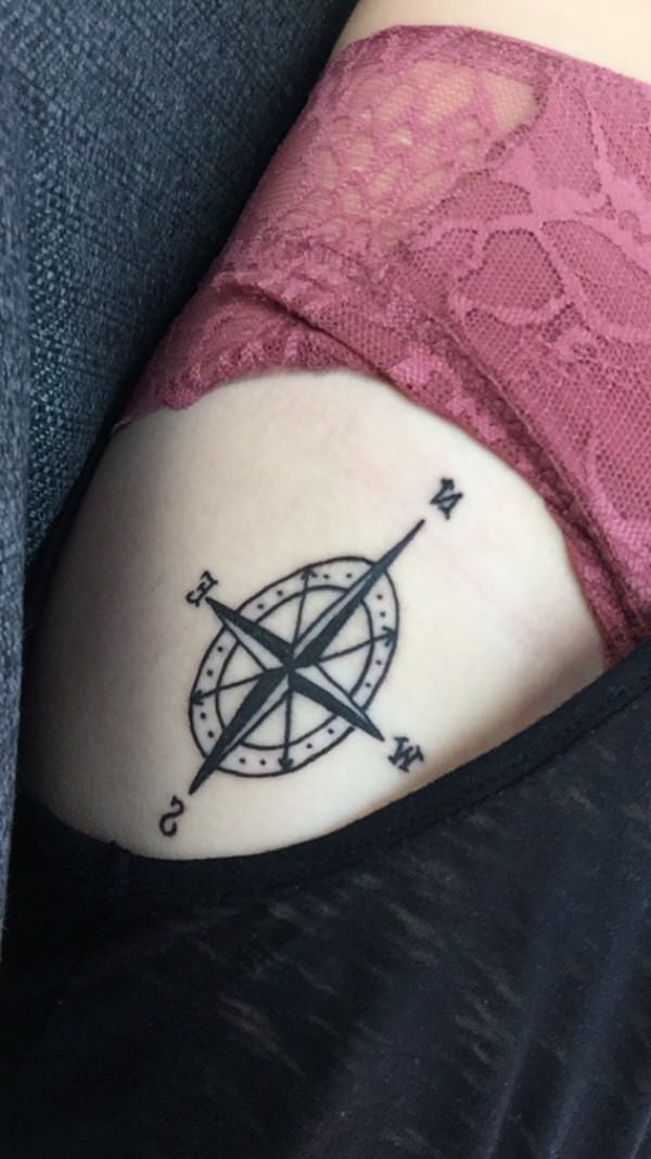 Amazing compass tattoo design, idea 85