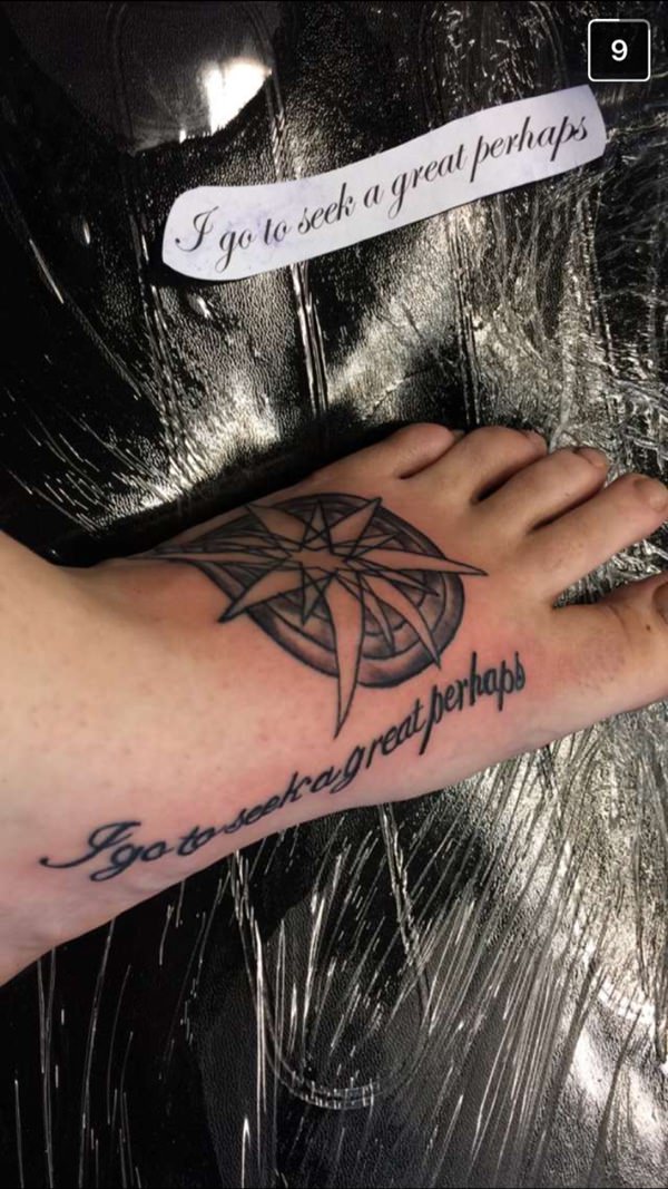 Amazing compass tattoo design, idea 87
