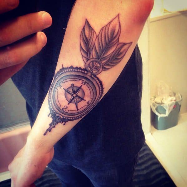 Amazing compass tattoo design, idea 96