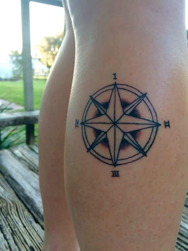 Amazing compass tattoo design, idea 35