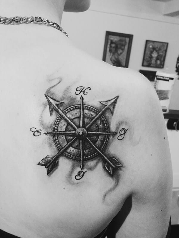 Amazing compass tattoo design, idea 38