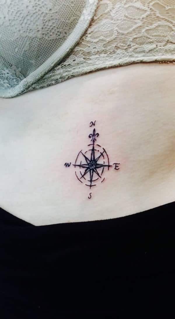Amazing compass tattoo design, idea 42