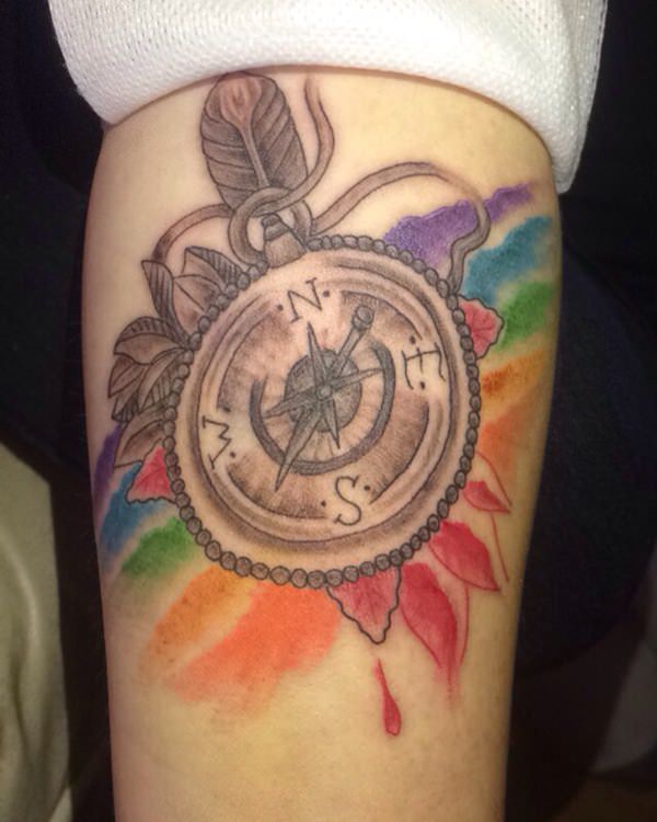 Amazing compass tattoo design, idea 43