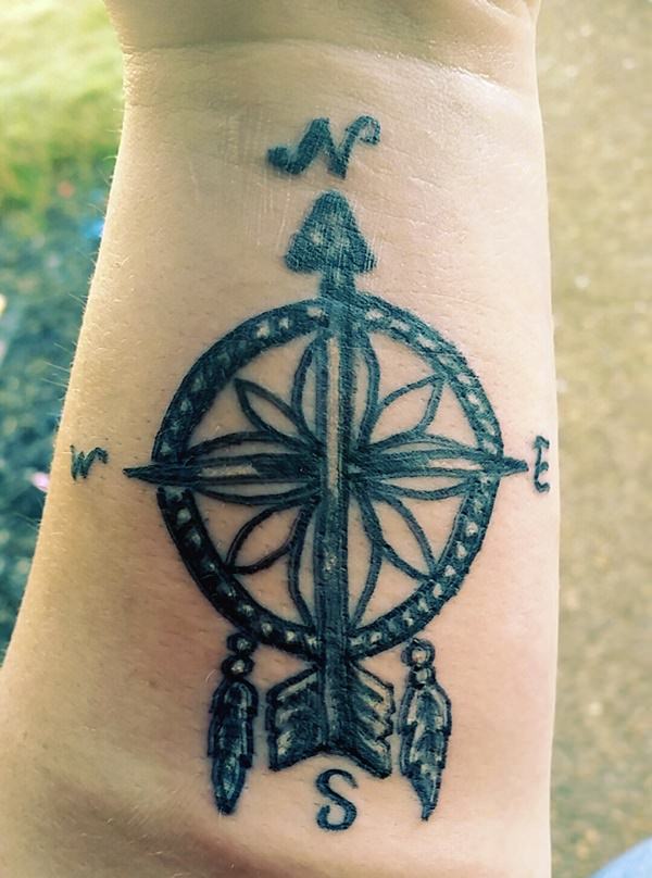 Amazing compass tattoo design, idea 46