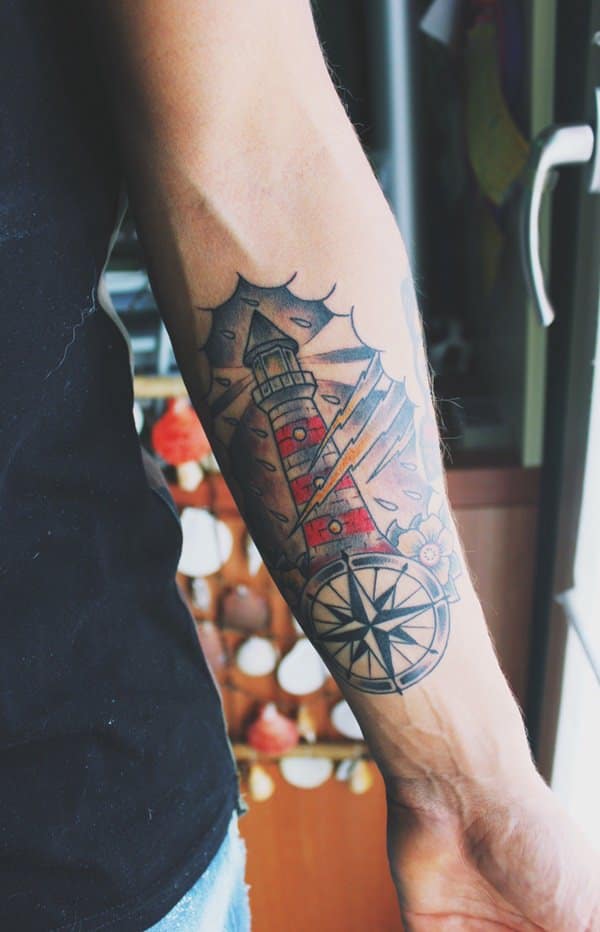 Amazing compass tattoo design, idea 47