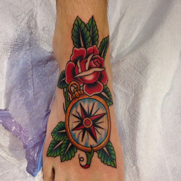 Amazing compass tattoo design, idea 48