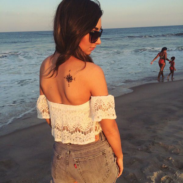 Amazing compass tattoo design, idea 53