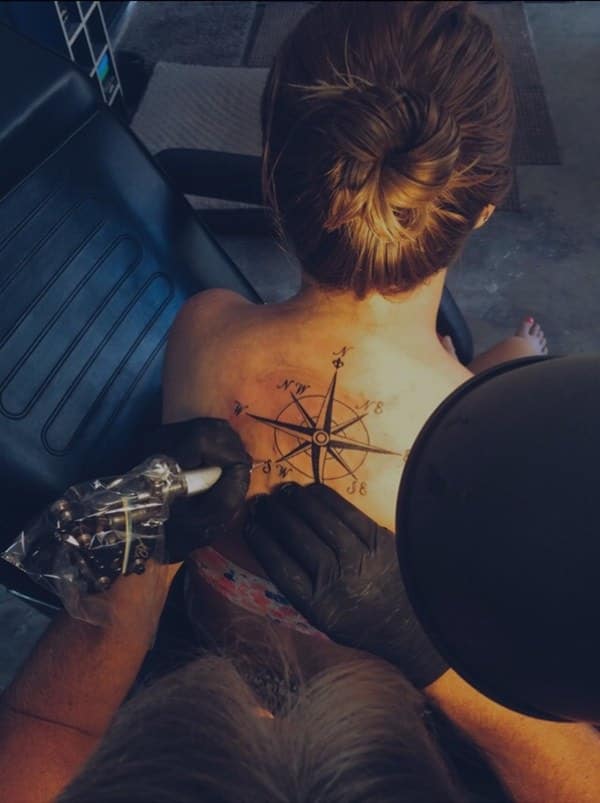 Amazing compass tattoo design, idea 58