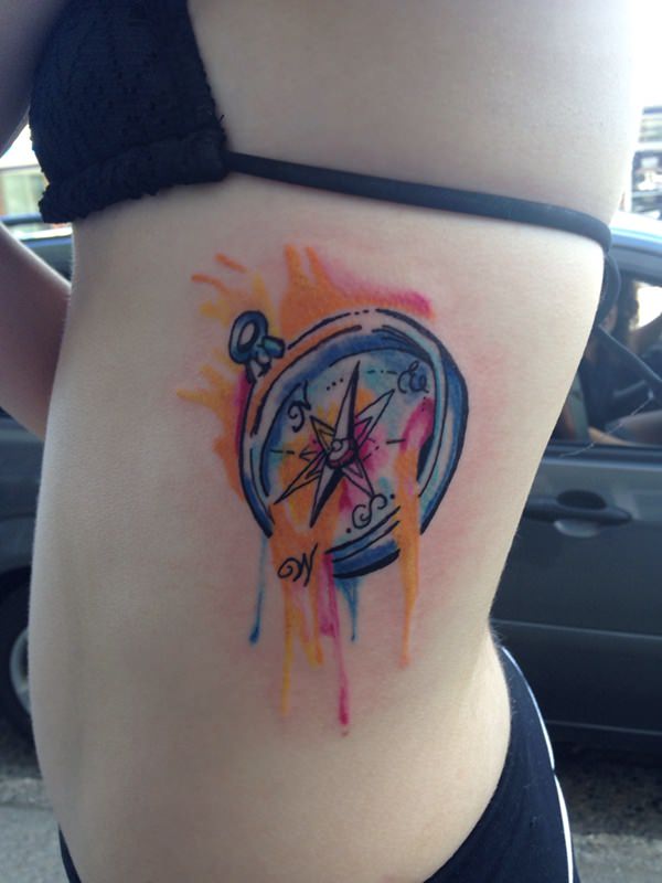 Amazing compass tattoo design, idea 66