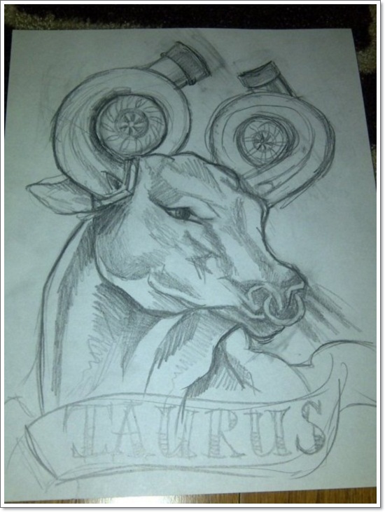 Taurus tattoos design, idea 7