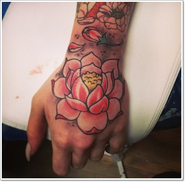 Awesome lotus flower tattoo design, idea 6