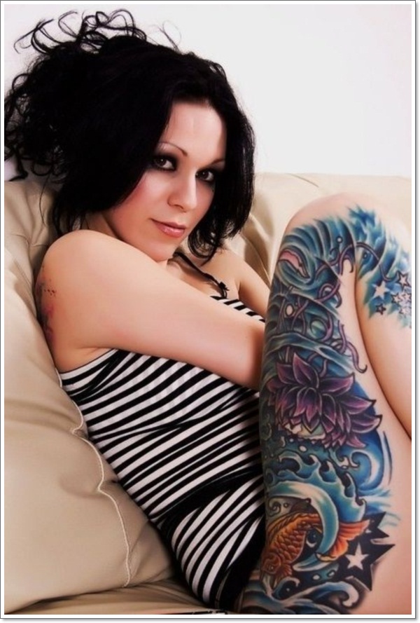 Awesome lotus flower tattoo design, idea 2