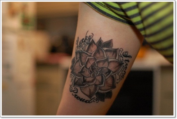 Awesome lotus flower tattoo design, idea 8