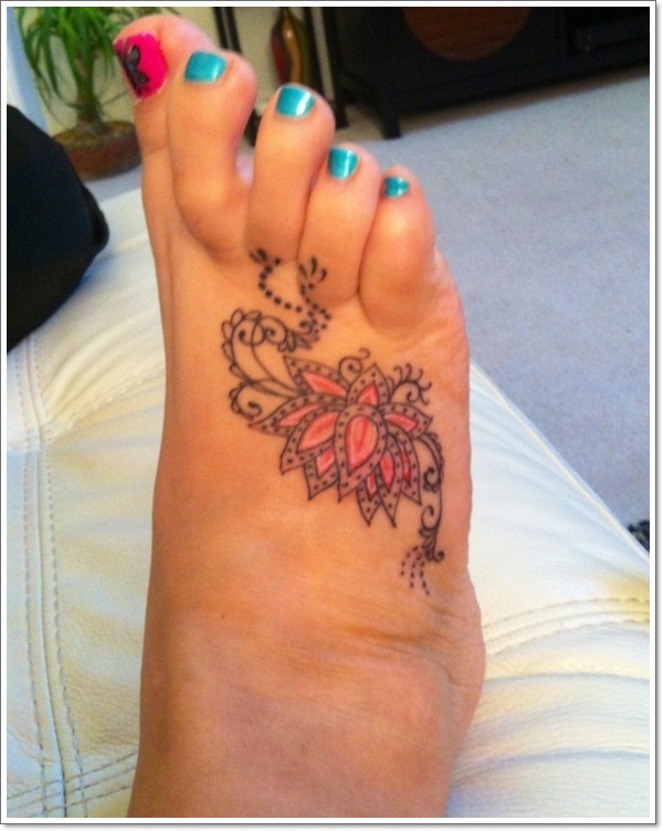 Awesome lotus flower tattoo design, idea 39