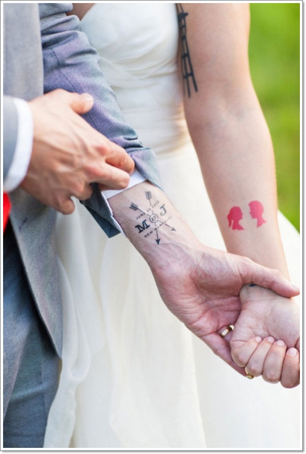 Wedding ring tattoos design, idea 4