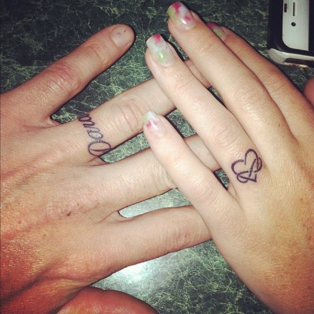Wedding ring tattoos design, idea 49