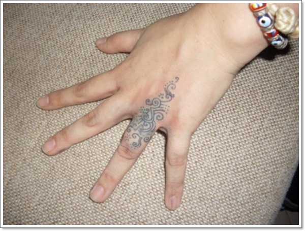 Wedding ring tattoos design, idea 13