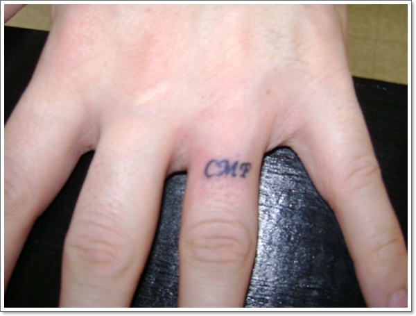 Wedding ring tattoos design, idea 3